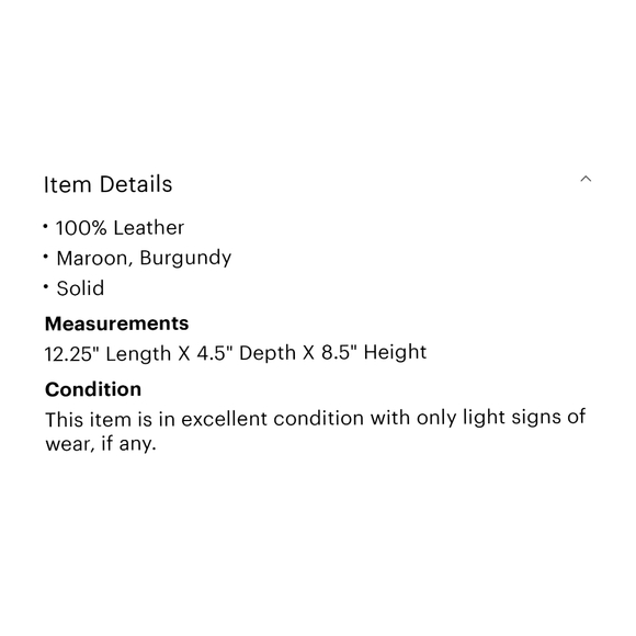 THE SAK Real Leather Shopper Tote Purse Bag Maroon Burgundy Lots of Pockets EUC - Picture 5 of 5